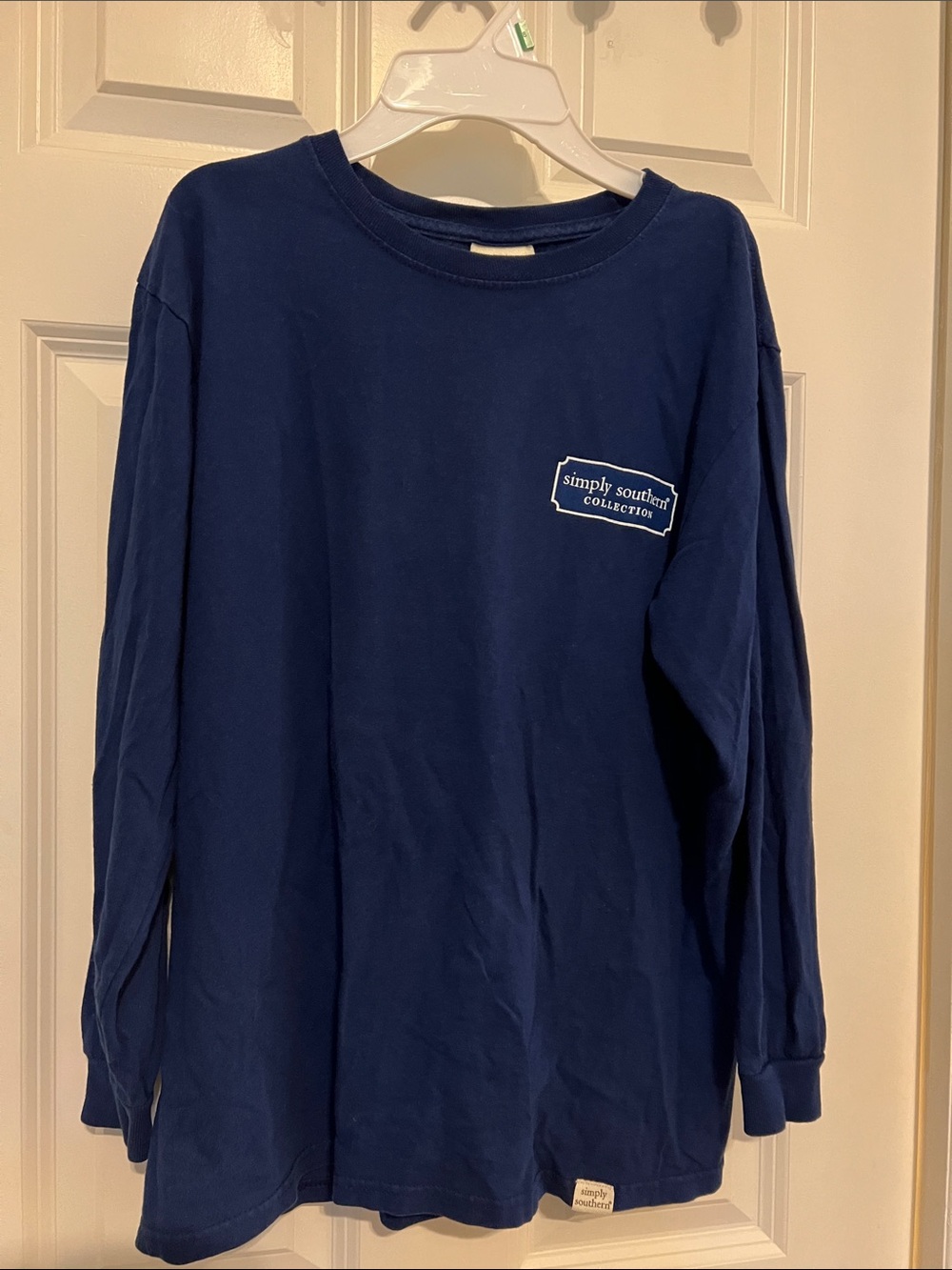 Simply Southern Navy Blue Long-Sleeve Tee with Chest Logo